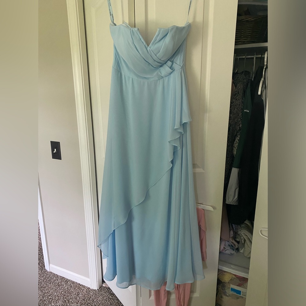 Morilee Madeline Gardner Sky Blue Strapless Bridesmaid Dress